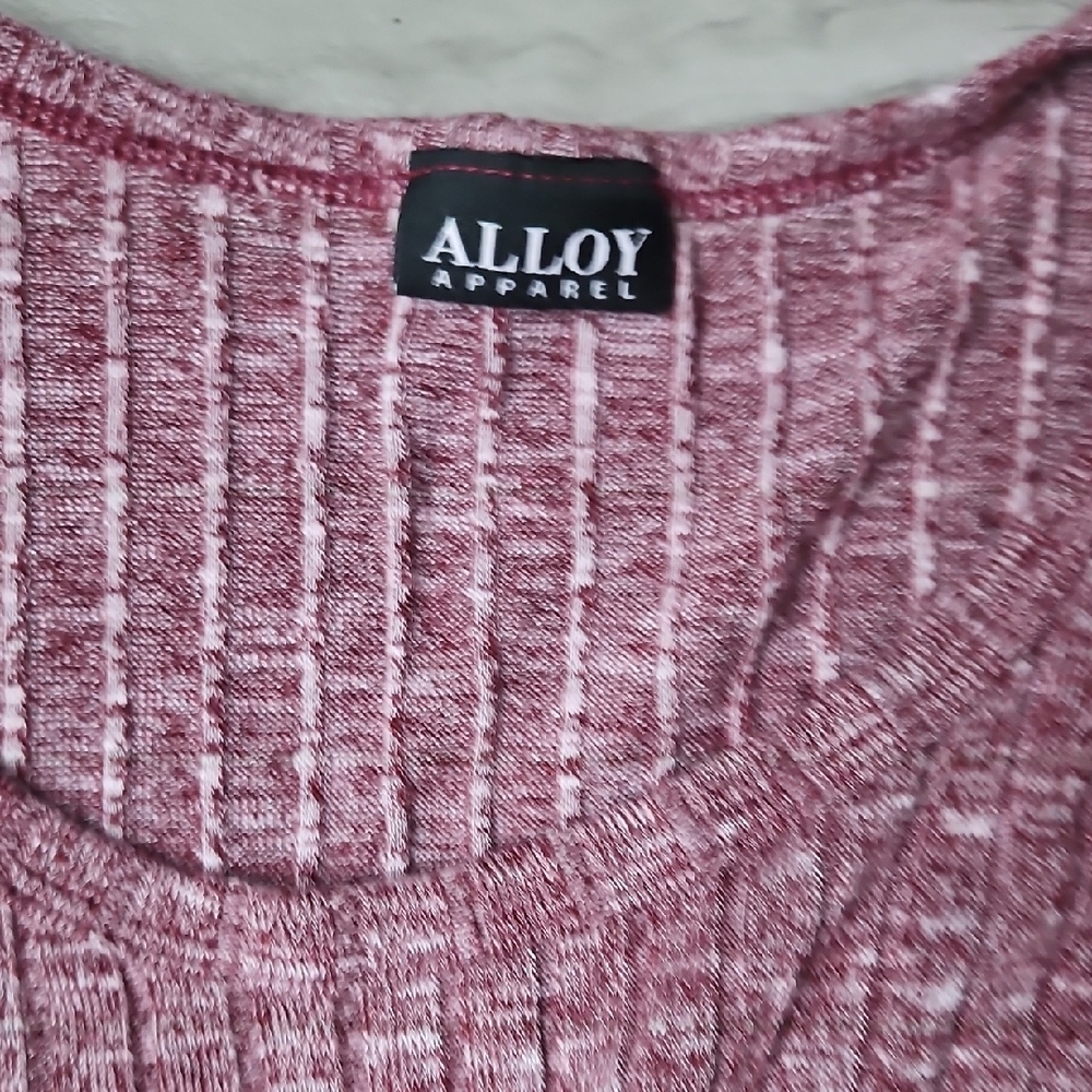 ALLOY Maroon Ribbed Long Sleeve Top - Picture 8 of 8